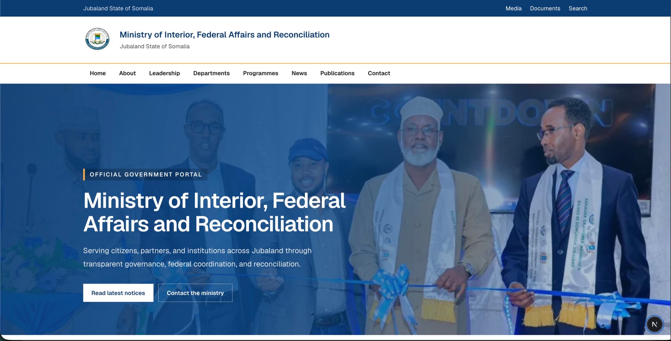 Ministry of Interior, Federal Affairs and Reconciliation — Jubaland — Official Website